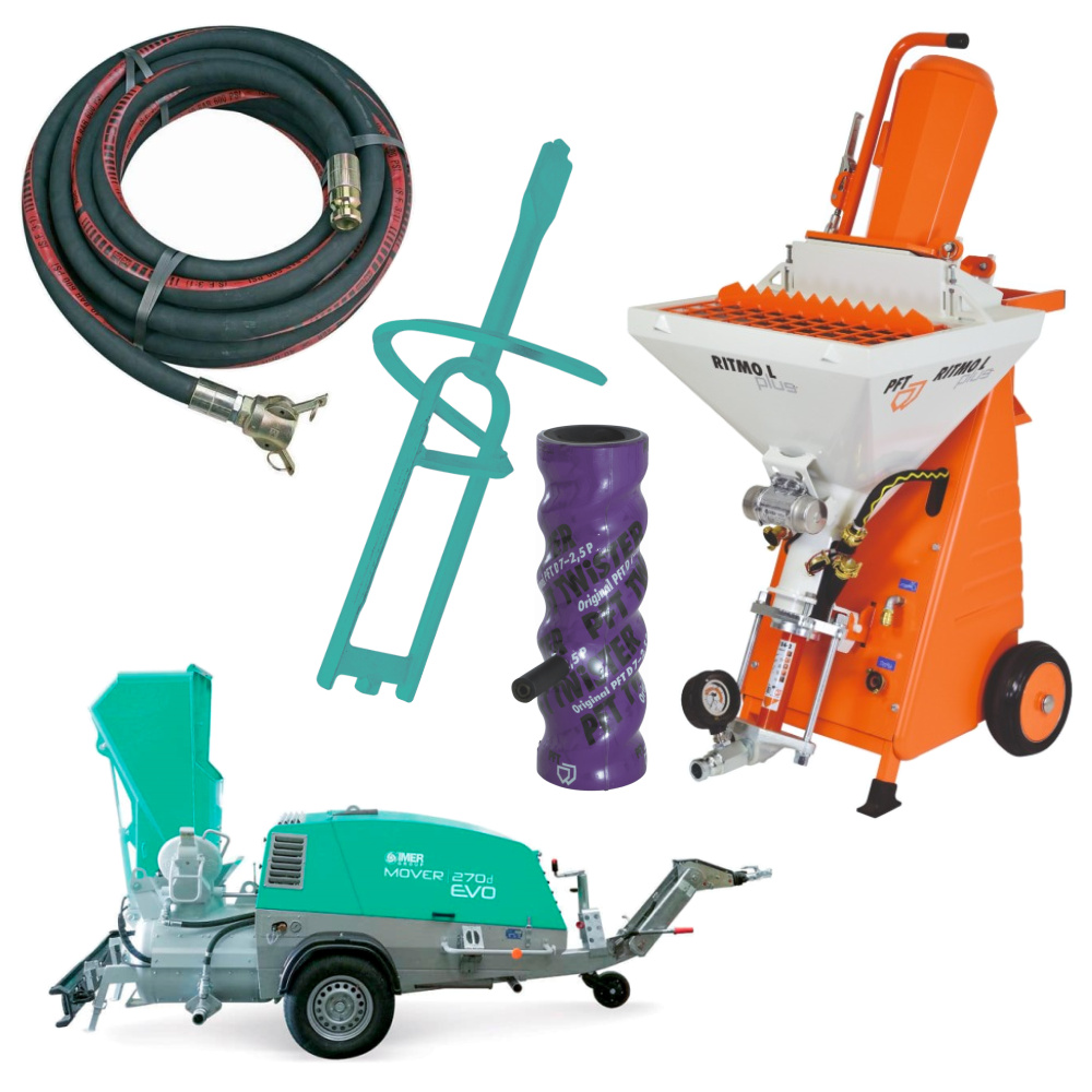 Tencuire, pompare material